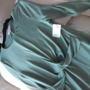 Nine West Olive Long Sleeve Dress